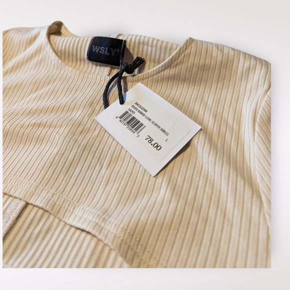 WSLY Bandier Essex Ribbed Long Sleeve Shrug - Picture 3 of 4